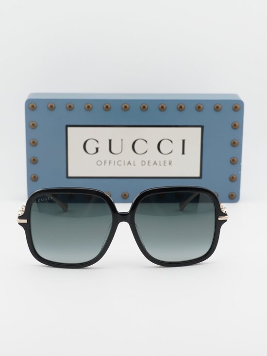 Gucci GG0884SA 001 Square Sunglasses - Black / Grey main image 9